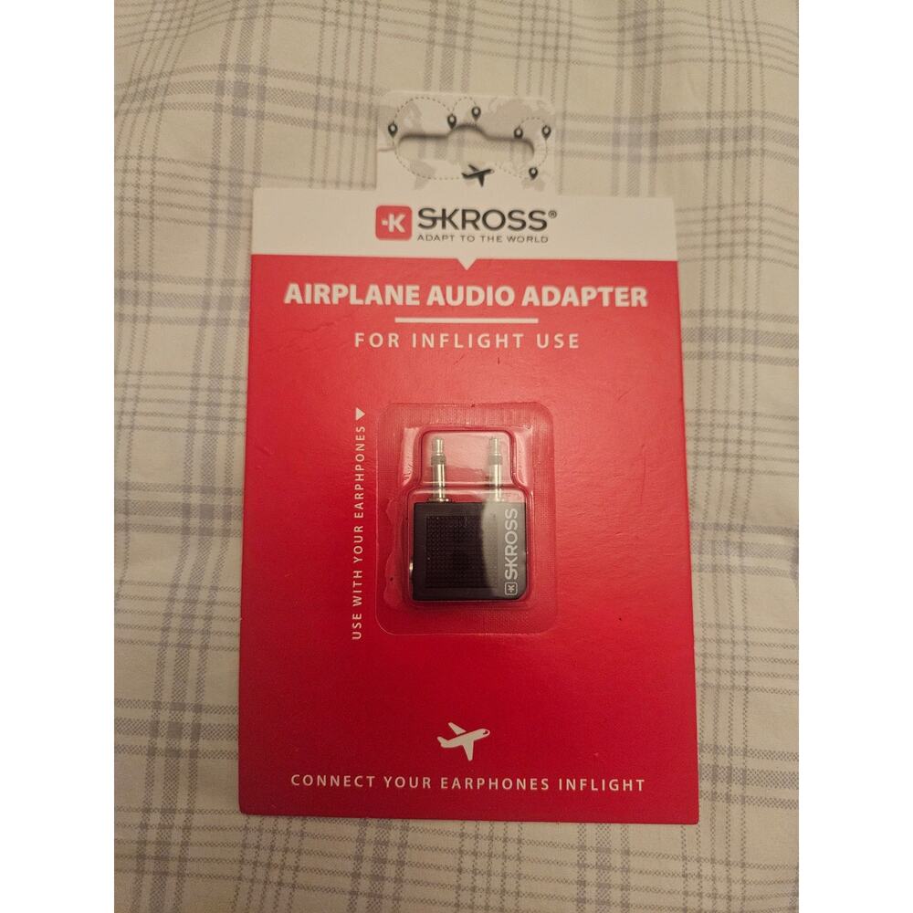 NEW Skross 3.5mm Airplane Audio Adapter, Black